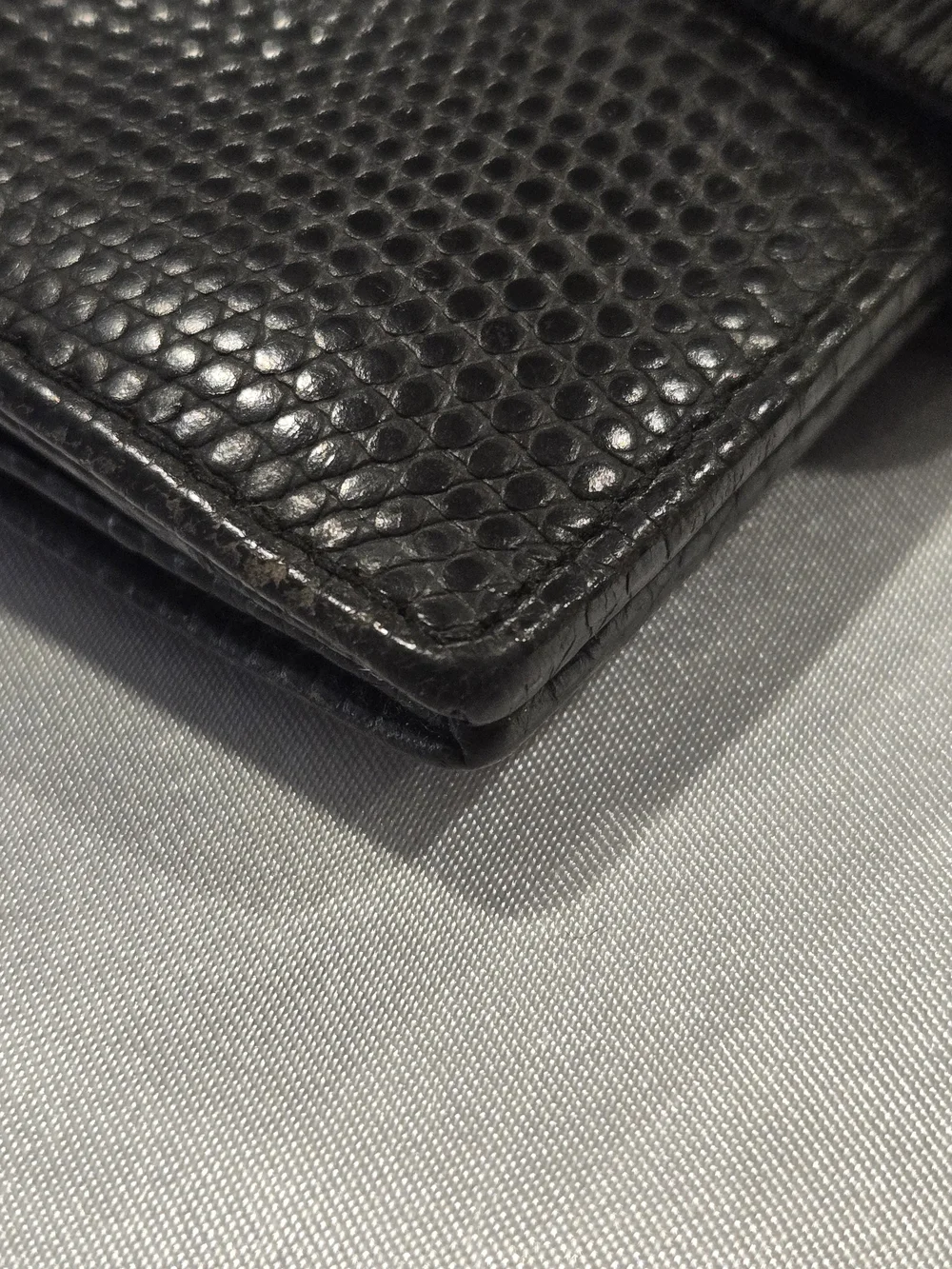 Salvatore Ferragamo Black Leather Wallet with Gold Logo Plaque